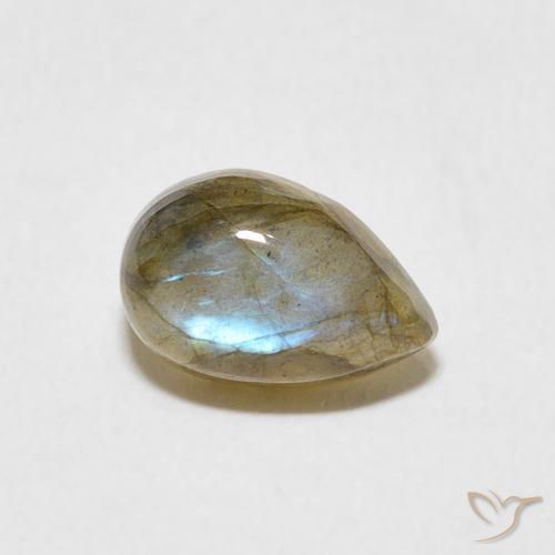 Labradorita Multicolorido Natural 1.63ct, Formato de pêra, Translúcido