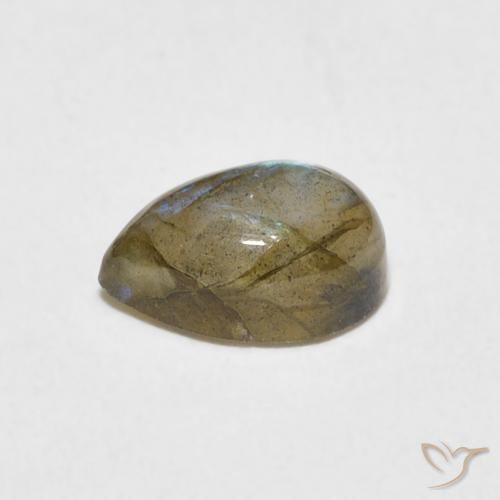Labradorita Multicolorido Natural 1.63ct, Formato de pêra, Translúcido
