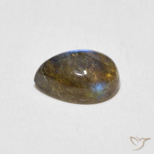 Labradorita Multicolorido Natural 1.66ct, Formato de pêra, Translúcido