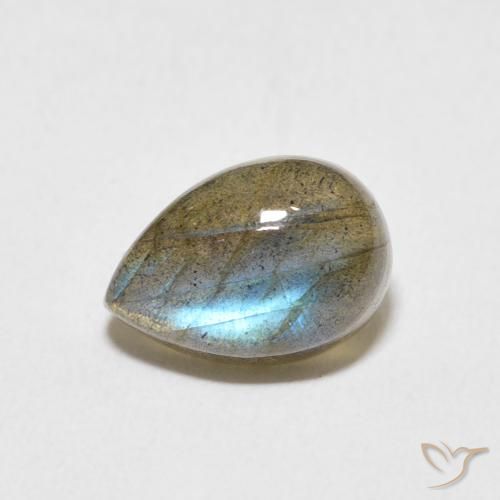 2.78ct Natural Multicolorido Labradorita, Formato de pêra, Translúcido