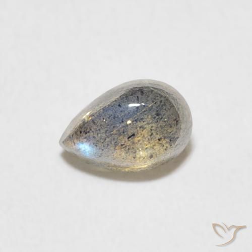 0.51ct Natural Multicolorido Labradorita, Formato de pêra, Translúcido