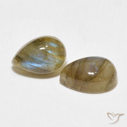 Pedras preciosas de Labradorita Multicolorido natural de 3.39 ct, Formato de pêra, Translúcido