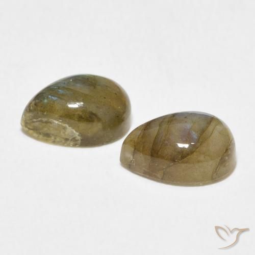 Pedras preciosas de Labradorita Multicolorido natural de 3.39 ct, Formato de pêra, Translúcido