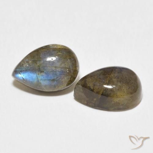 Pedras preciosas de Labradorita Multicolorido natural de 5.08 ct, Formato de pêra, Translúcido