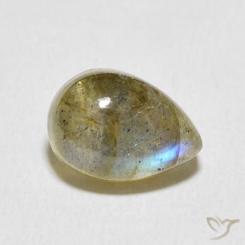 2.84ct Natural Multicolorido Labradorita, Formato de pêra, Translúcido