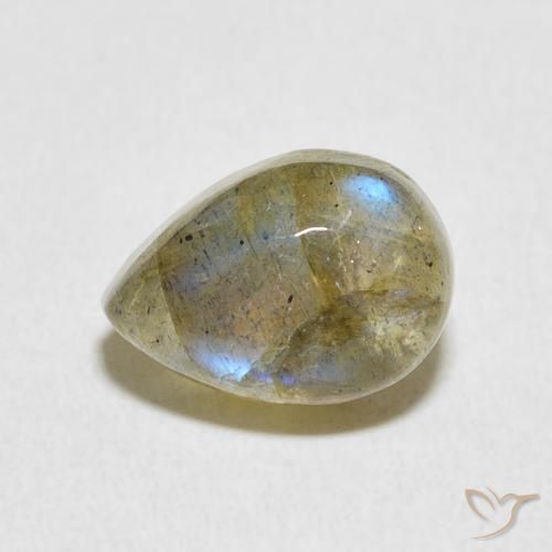 Labradorita Multicolorido Natural 2.84ct, Formato de pêra, Translúcido
