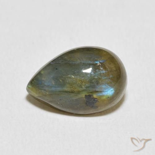 Labradorita Multicolorido Natural 4.03ct, Formato de pêra, Translúcido