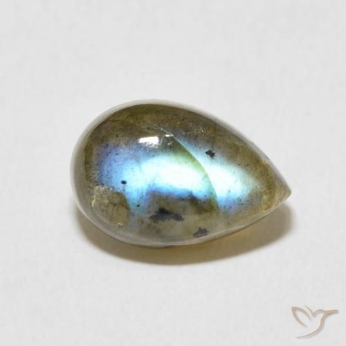 Labradorita Multicolorido Natural 4.10ct, Formato de pêra, Translúcido