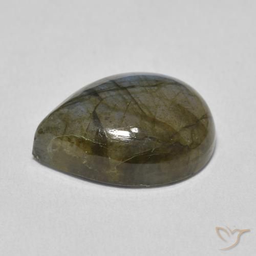 Labradorita Multicolorido Natural 8.49ct, Formato de pêra, Translúcido