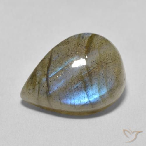 Labradorita Multicolorido Natural 9.47ct, Formato de pêra, Translúcido