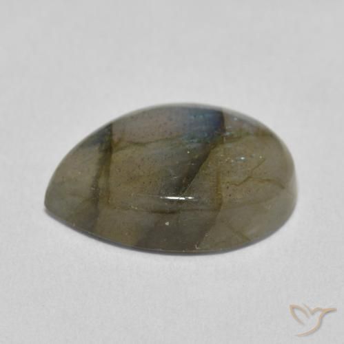 Labradorita Multicolorido Natural 7.38ct, Formato de pêra, Translúcido