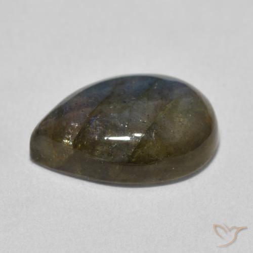 Labradorita Multicolorido Natural 7.27ct, Formato de pêra, Translúcido
