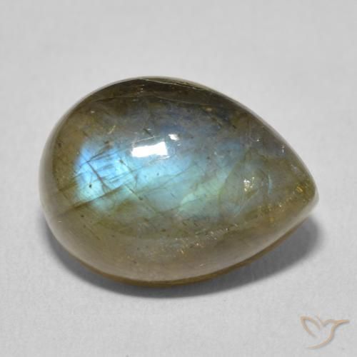 Labradorita Multicolorido Natural 10.63ct, Formato de pêra, Translúcido