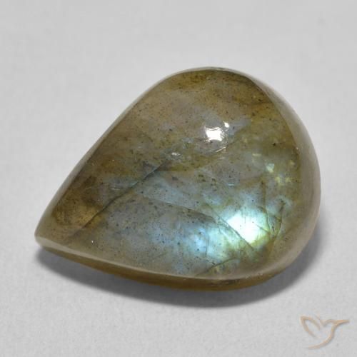 9.59ct Natural Multicolorido Labradorita, Formato de pêra, Translúcido