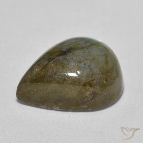 Labradorita Multicolorido Natural 9.59ct, Formato de pêra, Translúcido