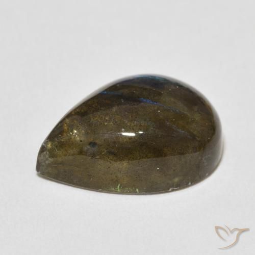 Labradorita Multicolorido Natural 11.31ct, Formato de pêra, Translúcido