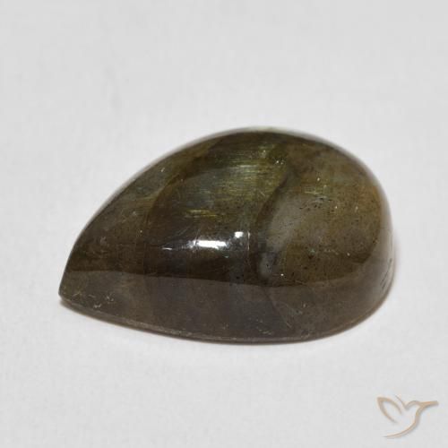 Labradorita Multicolorido Natural 12.43ct, Formato de pêra, Translúcido