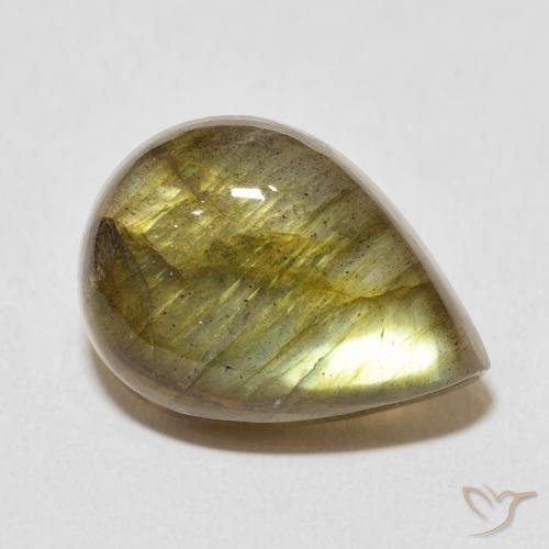 11.26ct Natural Multicolorido Labradorita, Formato de pêra, Translúcido