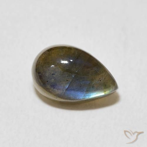 Labradorita Multicolorido Natural 1.66ct, Formato de pêra, Translúcido