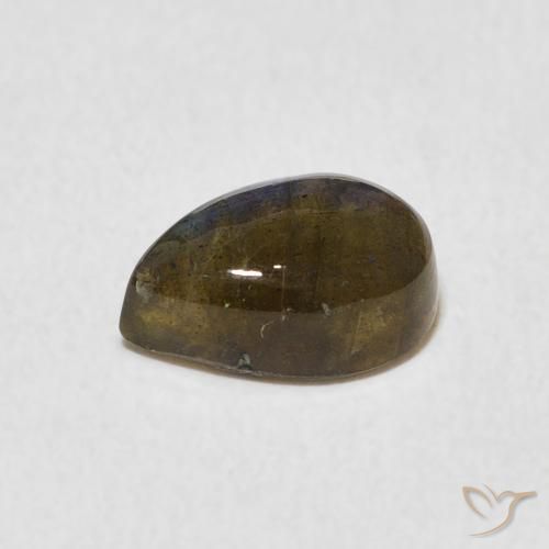 Labradorita Multicolorido Natural 1.66ct, Formato de pêra, Translúcido