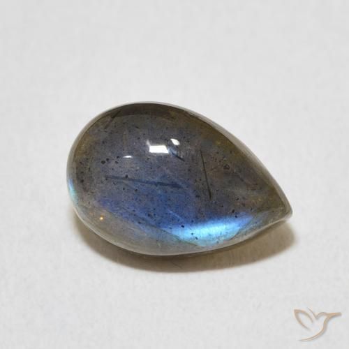 Labradorita Multicolorido Natural 3.83ct, Formato de pêra, Translúcido