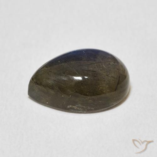 Labradorita Multicolorido Natural 3.83ct, Formato de pêra, Translúcido