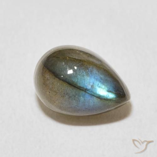 Labradorita Multicolorido Natural 2.84ct, Formato de pêra, Translúcido