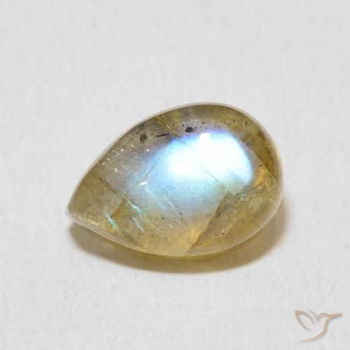 2.55ct Natural Multicolorido Labradorita, Formato de pêra, Translúcido