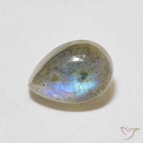 2.89ct Natural Multicolorido Labradorita, Formato de pêra, Translúcido