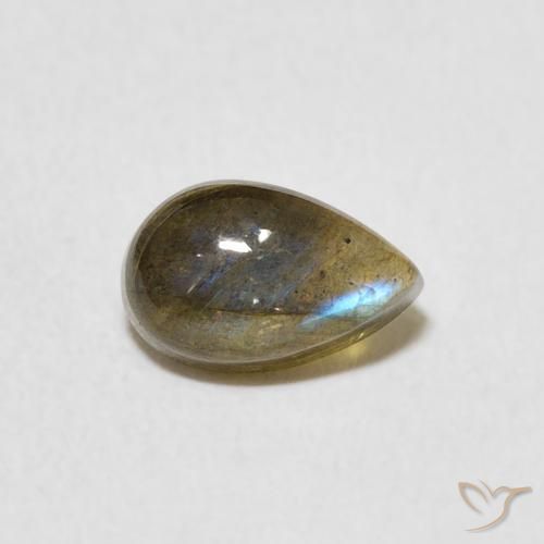 Labradorita Multicolorido Natural 1.12ct, Formato de pêra, Translúcido