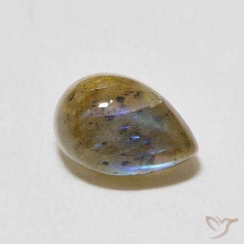 Labradorita Multicolorido Natural 2.51ct, Formato de pêra, Translúcido