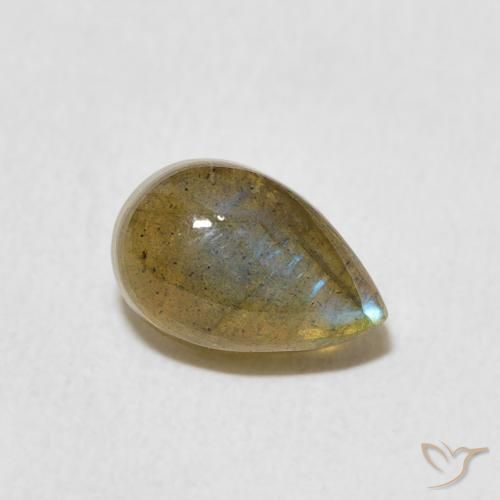 Labradorita Multicolorido Natural 1.66ct, Formato de pêra, Translúcido