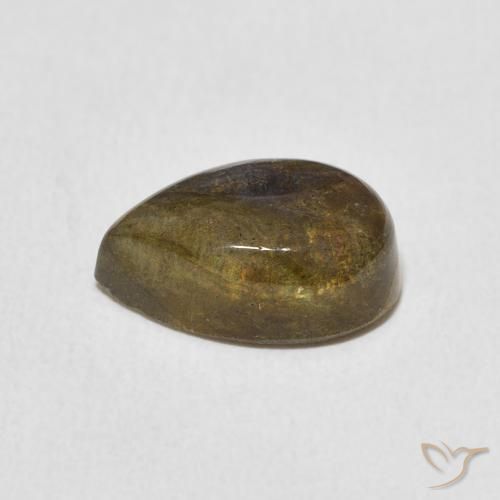 Labradorita Multicolorido Natural 3.49ct, Formato de pêra, Translúcido