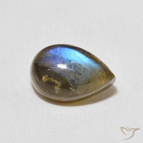 4.00ct Natural Multicolorido Labradorita, Formato de pêra, Translúcido