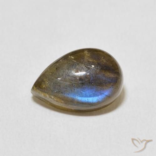 Labradorita Multicolorido Natural 4.00ct, Formato de pêra, Translúcido
