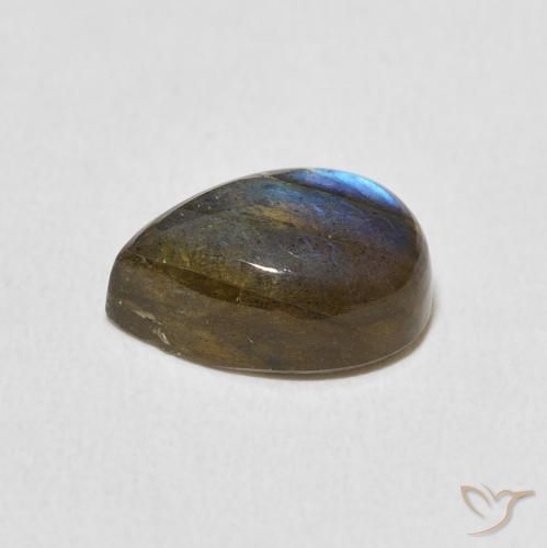 Labradorita Multicolorido Natural 4.00ct, Formato de pêra, Translúcido