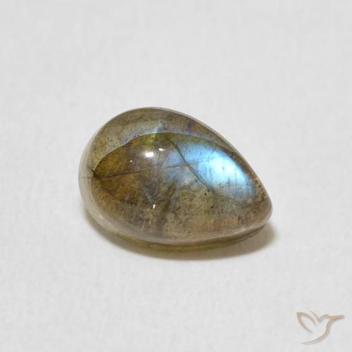 Labradorita Multicolorido Natural 1.87ct, Formato de pêra, Translúcido