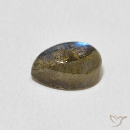 Labradorita Multicolorido Natural 1.87ct, Formato de pêra, Translúcido