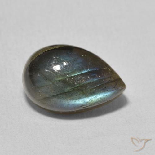 Labradorita Multicolorido Natural 4.13ct, Formato de pêra, Translúcido