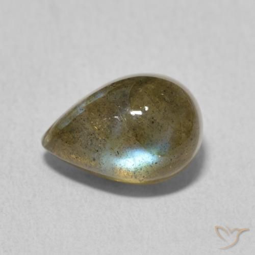 Labradorita Multicolorido Natural 2.43ct, Formato de pêra, Translúcido