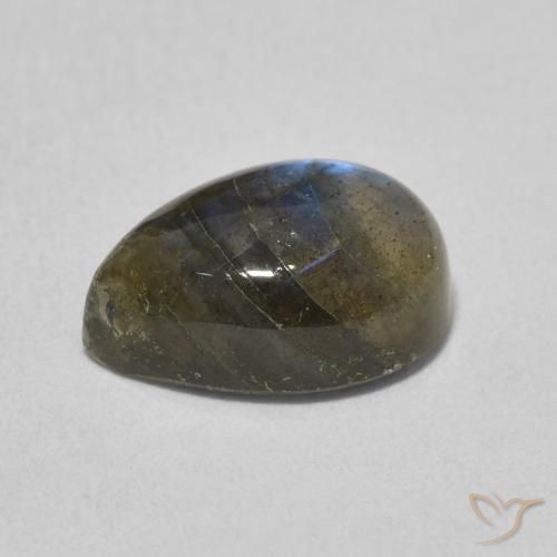 Labradorita Multicolorido Natural 4.10ct, Formato de pêra, Translúcido