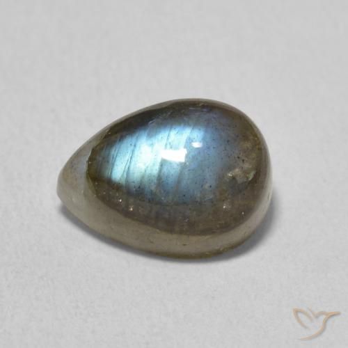 2.93ct Natural Multicolorido Labradorita, Formato de pêra, Translúcido