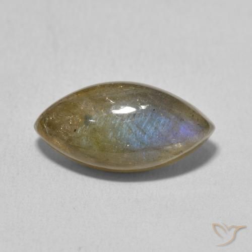 5.13ct Natural Multicolorido Labradorita, Marquesa, Translúcido