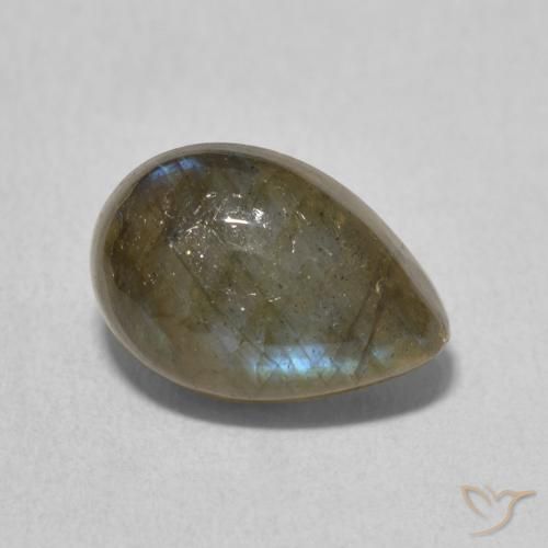 Labradorita Multicolorido Natural 3.60ct, Formato de pêra, Translúcido