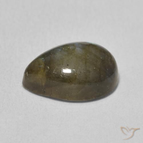 Labradorita Multicolorido Natural 3.60ct, Formato de pêra, Translúcido