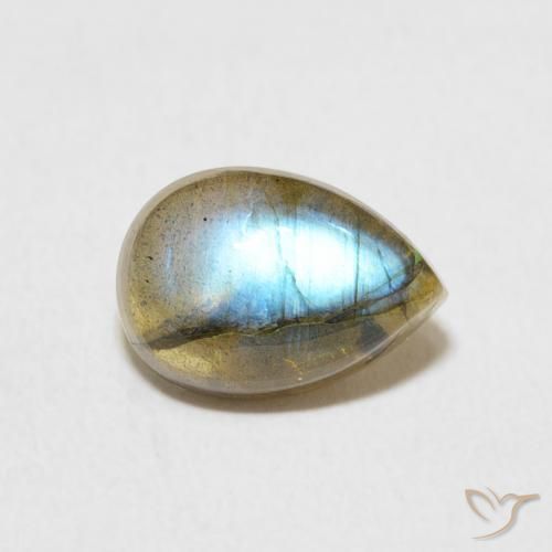 Labradorita Multicolorido Natural 2.17ct, Formato de pêra, Translúcido
