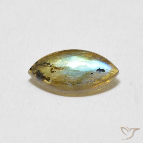 0.95ct Natural Multicolorido Labradorita, Marquesa, Translúcido