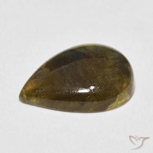 Labradorita Multicolorido Natural 8.56ct, Formato de pêra, Translúcido