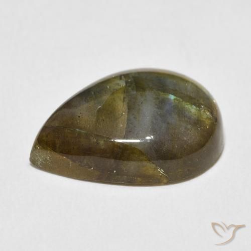 Labradorita Multicolorido Natural 10.51ct, Formato de pêra, Translúcido