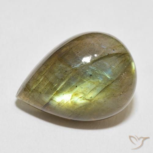 12.53ct Natural Multicolorido Labradorita, Formato de pêra, Translúcido